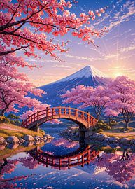 Berg Fuji Kirschblüte Sakura Frühling Japan von Ruzerin