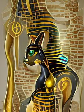 Oude Egyptische Kattengodin Bastet van Christine aka stine1