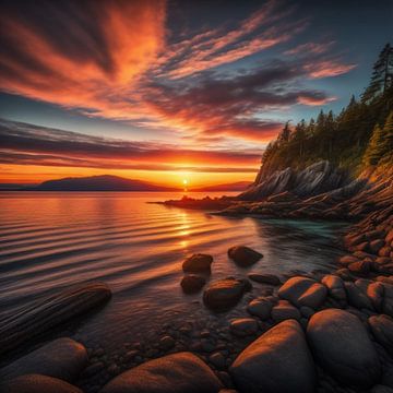 Vancouver Island zonsondergang van Gert-Jan Siesling