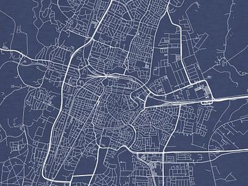 Kaart van Haarlem in Royaal Blauw van Map Art Studio