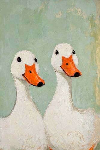 Portret van een eendenechtpaar