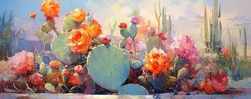 Peinture de cactus | cactus sur Blikvanger Schilderijen