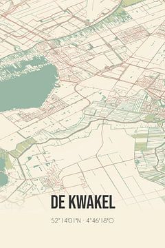 Vintage landkaart van De Kwakel (Noord-Holland) van MijnStadsPoster