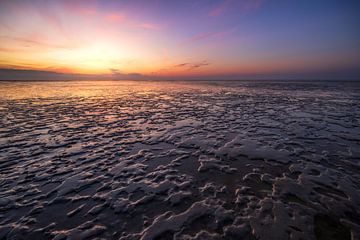 A Breathtaking View of the Wadden Sea at Sunset