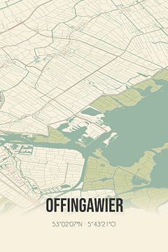 Vintage landkaart van Offingawier (Fryslan) van Rezona
