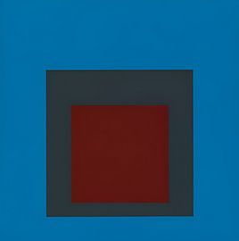 Josef Albers - Hommage an das Quadrat, blau, dunkelrot . Hohe Auflösung von Vivanne