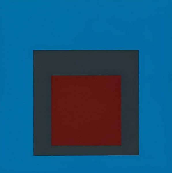 Josef Albers - Hommage an das Quadrat, blau, dunkelrot . Hohe Auflösung von Vivanne