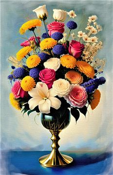 Vase voller Blumen von Maud De Vries
