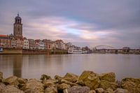 Deventer ijssel with Lebuinus church long exposure
