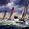 Dynamisches Katamaran-Segelrennen von Jan Keteleer