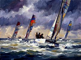 Dynamisches Katamaran-Segelrennen von Jan Keteleer