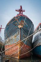 Bow of old wooden ship