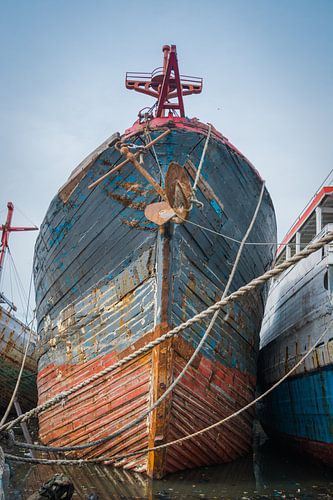 Boeg van oud houten schip