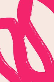 Rosa Linien auf Weiß. Moderne abstrakte minimalistische Kunst. von Dina Dankers