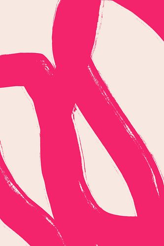 Roze lijnen op wit. Moderne abstracte minimalistische kunst.