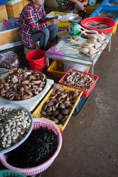 Meeresfrüchte und Hühnchen - Markt auf Con Son (Vietnam) von t.ART