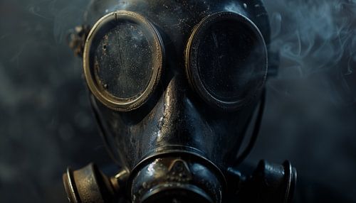 Gasmasker cinematisch panorama