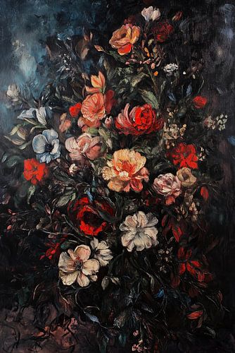 Barockes Blumenbouquet in Deep Dark
