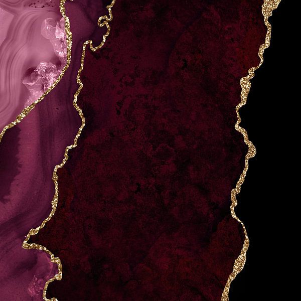 Burgund &amp; Goldachat Textur 15 von Aloke Design