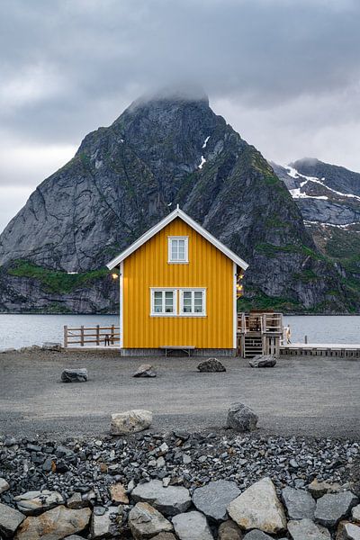 Yellow house in Sakrisøy in the Lofoten Islands, Norway by Sauerland-Fotos by Robin Deimel