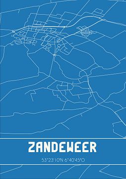 Blauwdruk | Landkaart | Zandeweer (Groningen) van Rezona