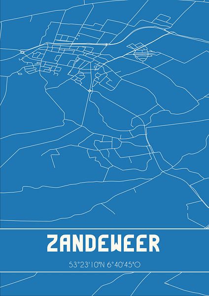 Blueprint | Map | Zandeweer (Groningen) by Prints of Place