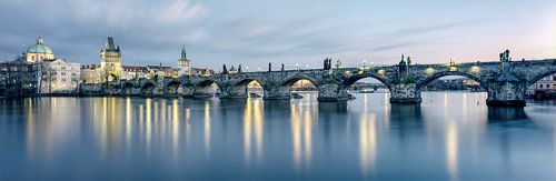 Charles Bridge Panorama, Czech Republic by Angel Flores