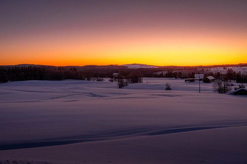 Zonsondergang in Lapland 
