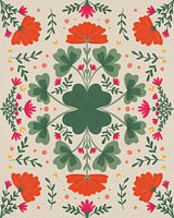 Klavers en takken - beige