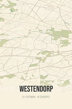 Vintage landkaart van Westendorp (Gelderland) van Rezona