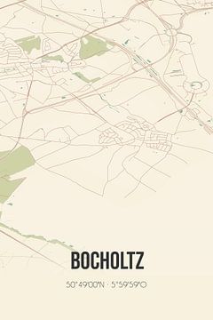 Vintage map of Bocholtz (Limburg) by Rezona