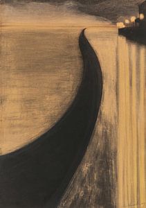 Léon Spilliaert - Deich und Lichter von Ostende (1909)