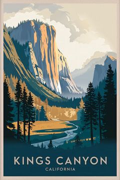 Kings Canyon, Californië van Poster Art Shop