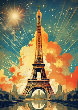 Paris Eiffelturm Frankreich Pop Art von Niklas Maximilian