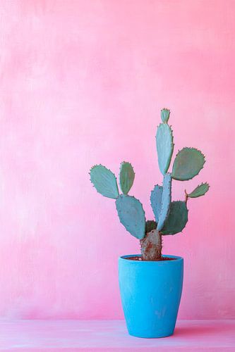 Cactus in front of pink