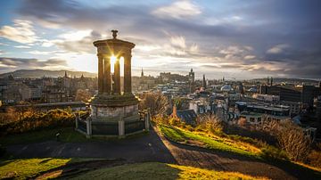 Edinburgh met zonsondergang hoogtepunten van Leo Schindzielorz
