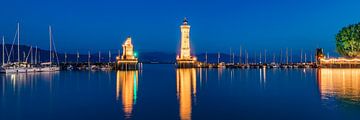 Panorama harbour of Lindau on Lake Constance by Werner Dieterich