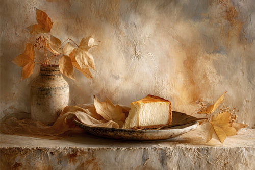 Golden Cheesecake – Elegant Painting in Cream