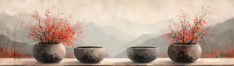 Japandi Stillleben | Flüsternde Glut von Kunst Laune