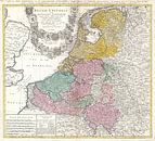 Karte von Benelux 1747 von Atelier Liesjes Miniaturansicht