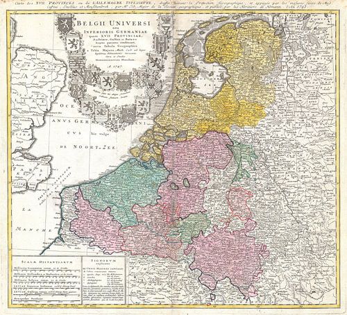Kaart van Benelux 1747
