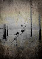 Children playing on swing