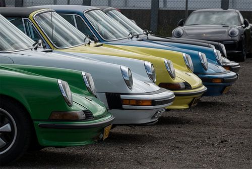 Classic sports cars in a row
