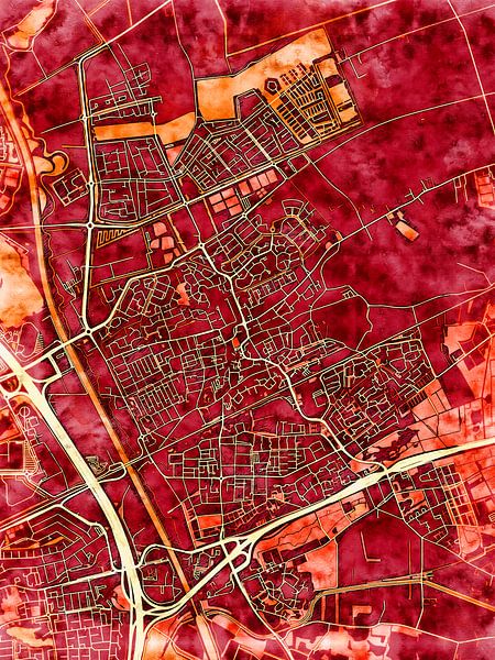 Kaart van Rosmalen in de stijl 'Amber Autumn' van Maporia
