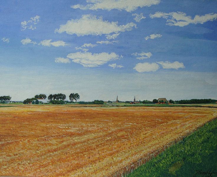 Vergezicht op Medemblik(eitempera) by henry de haan