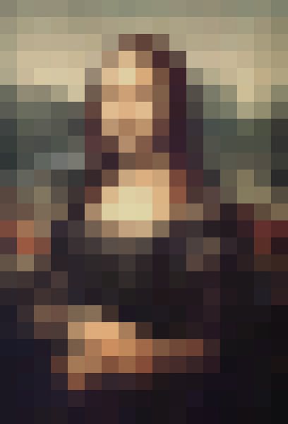 Pixel Art Mona Lisa von JC De Lanaye