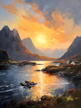 Soleil de minuit à Lofoten sur Magnus Karlsen