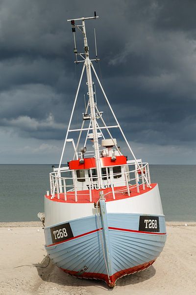 Danish fishing boats on the beach by Menno Schaefer