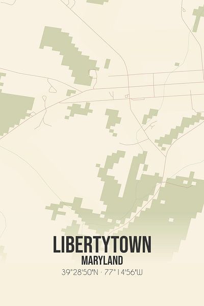 Vintage map of Libertytown (Maryland), USA. by Prints of Place