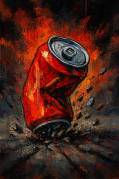 Une canette de boisson contre le sol